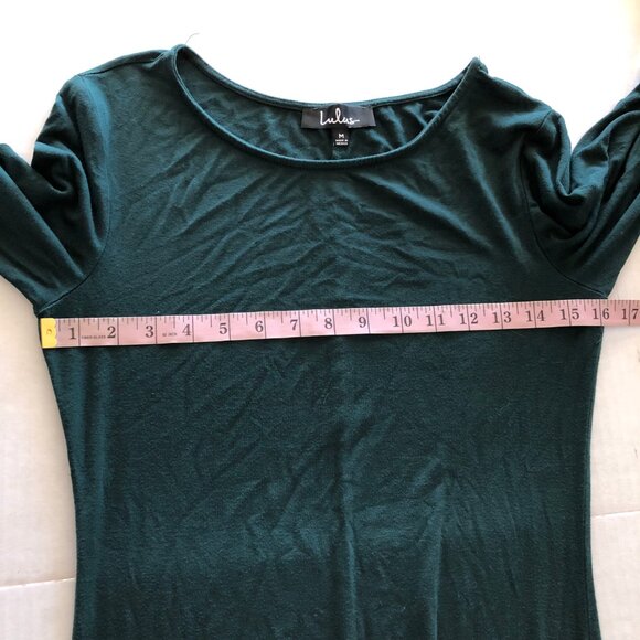 Lulu's Women's Swept Away Forest Green Long Sleeve Maxi Dress Size M Stretch - Picture 8 of 12